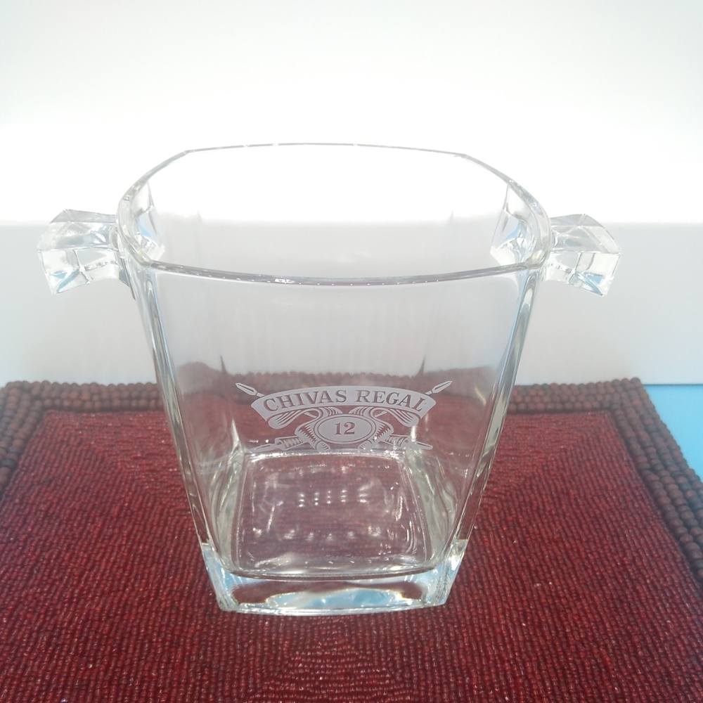 CHIVAS REGAL CRYSTAL ICE COOLER FROSTED  LOGO HEAV